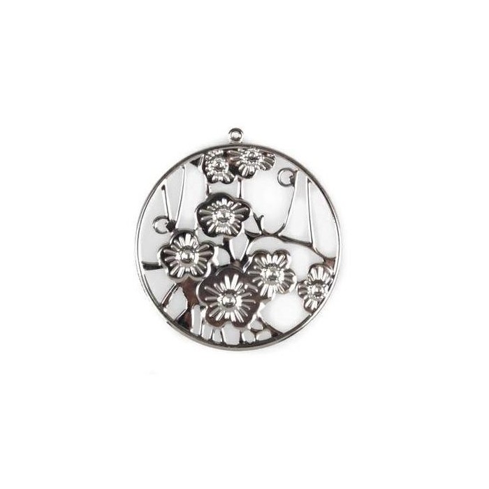 MEDAGLIONE METALLO CON FIORI S